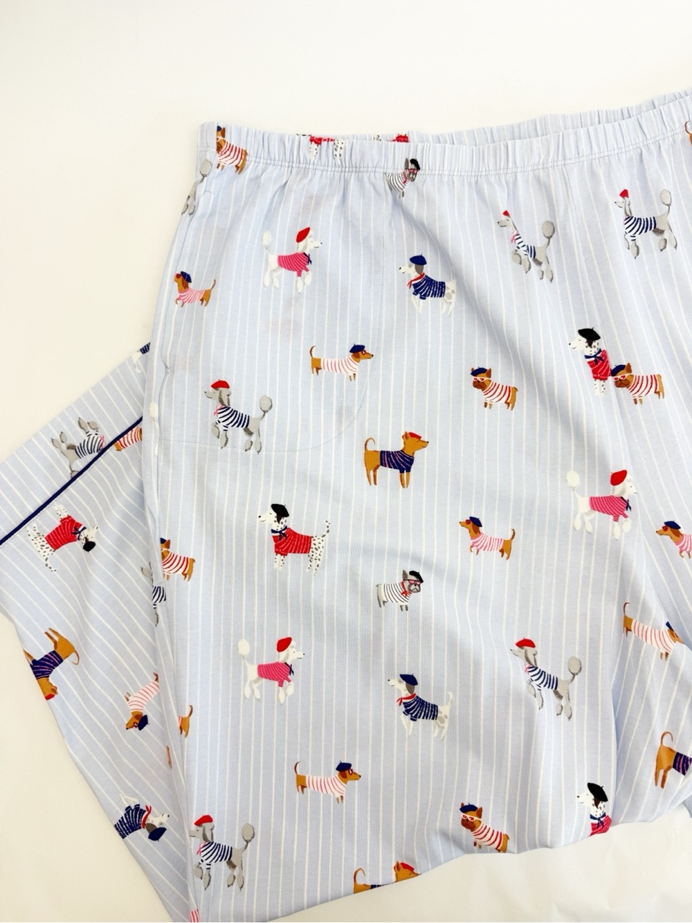 BedHead French Pups Short Sleeve Classic Jersey Cropped Pajama Set Parisian Dog - Picture 13 of 16